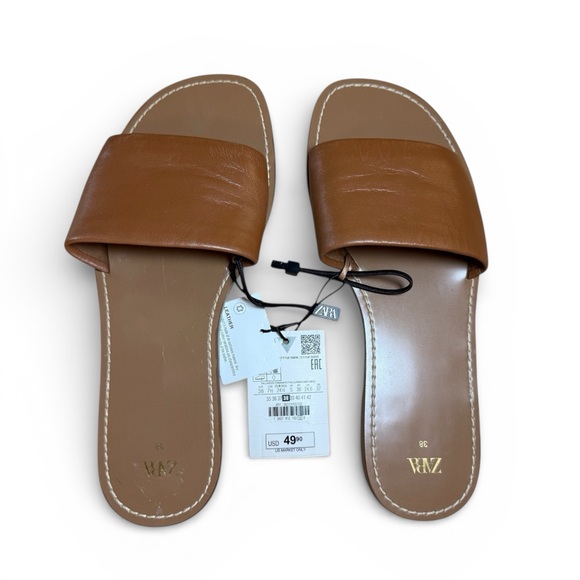 Zara Brown Slide Women’s Sandals - EU Size 38 - Picture 4 of 11